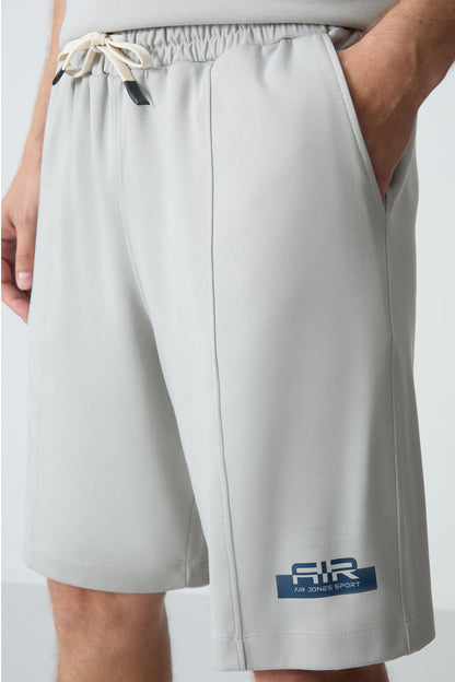 Stone Cotton Thick Soft Textured Oversize Fit Basic Men's Shorts Set - 85259
