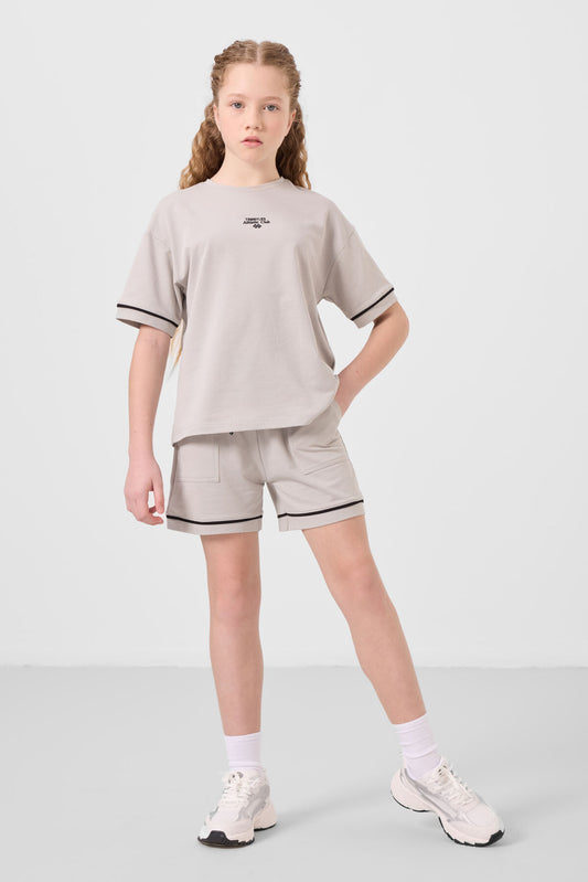 Stone cotton soft woven standard fit basic shorts set - 75183