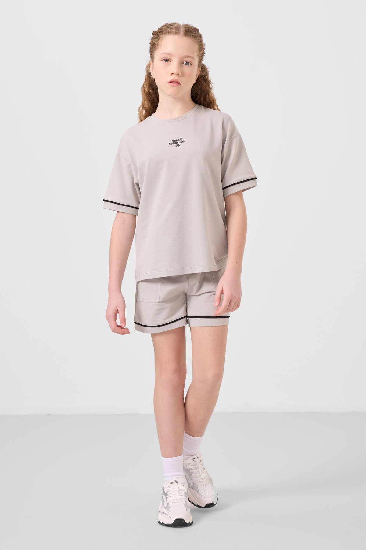 Stone cotton soft woven standard fit basic shorts set - 75183
