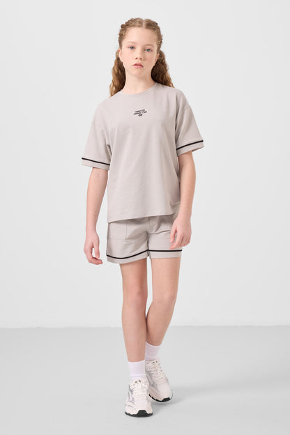 Stone cotton soft woven standard fit basic shorts set - 75183