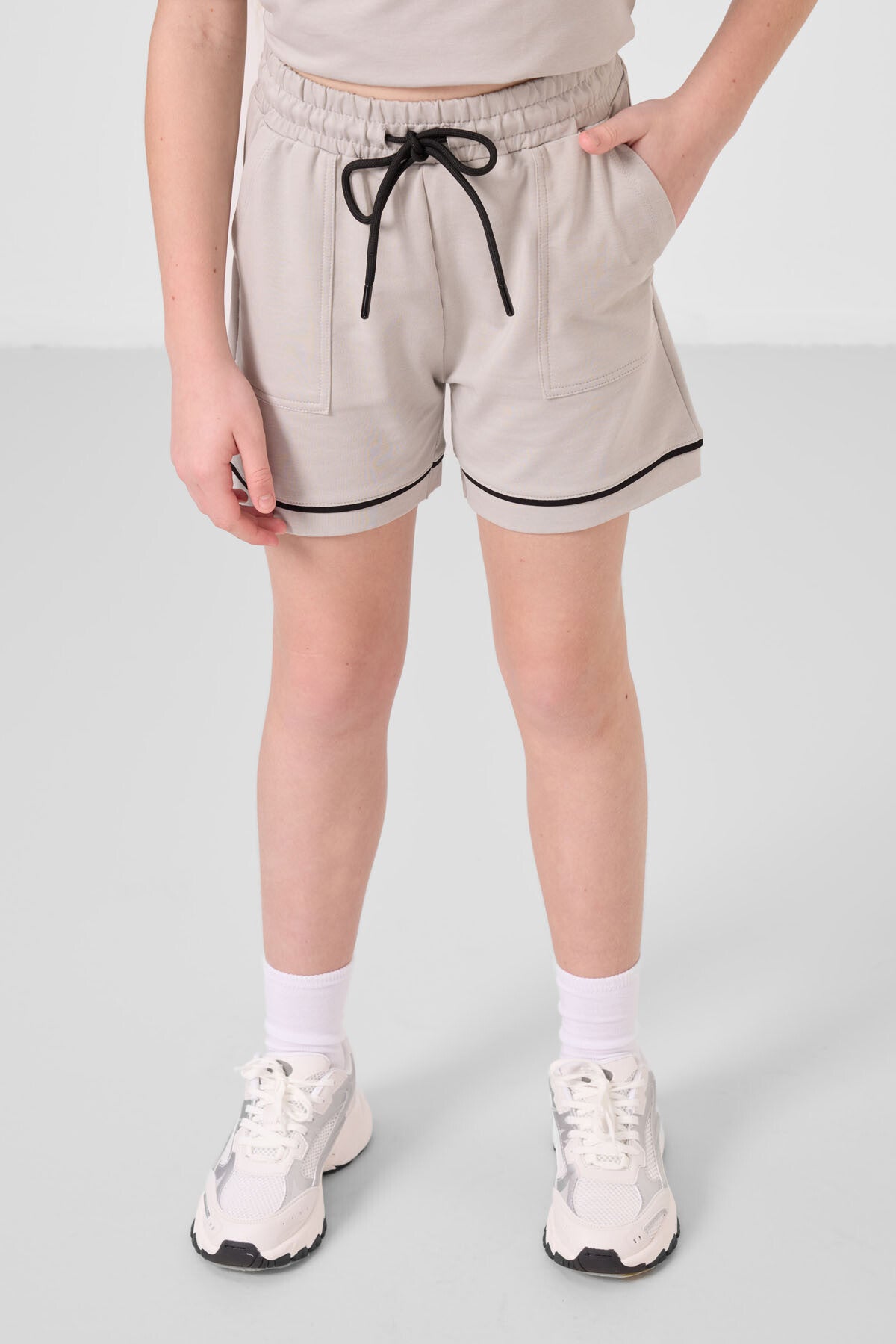 Stone cotton soft woven standard fit basic shorts set - 75183