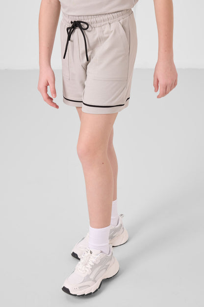 Stone cotton soft woven standard fit basic shorts set - 75183