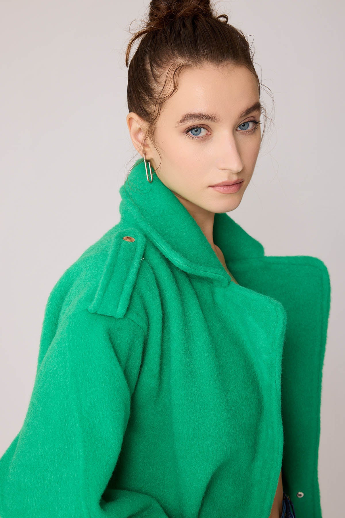 SINGLE POCKET STUDS COVERED JACKET