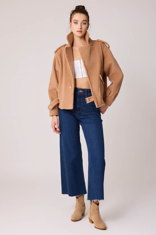 SINGLE POCKET STUDS COVERED JACKET