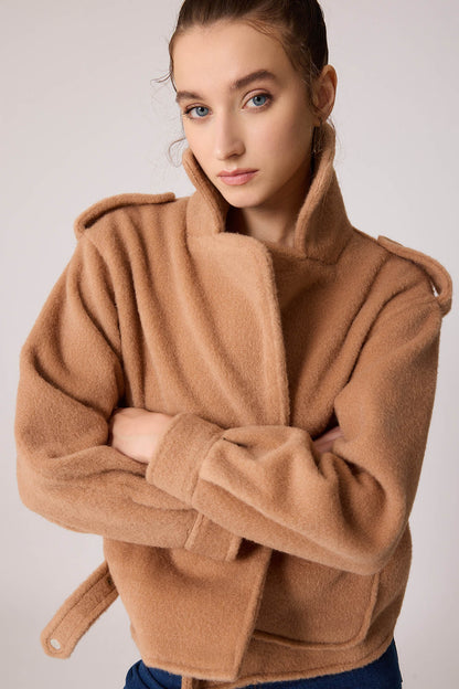 SINGLE POCKET STUDS COVERED JACKET