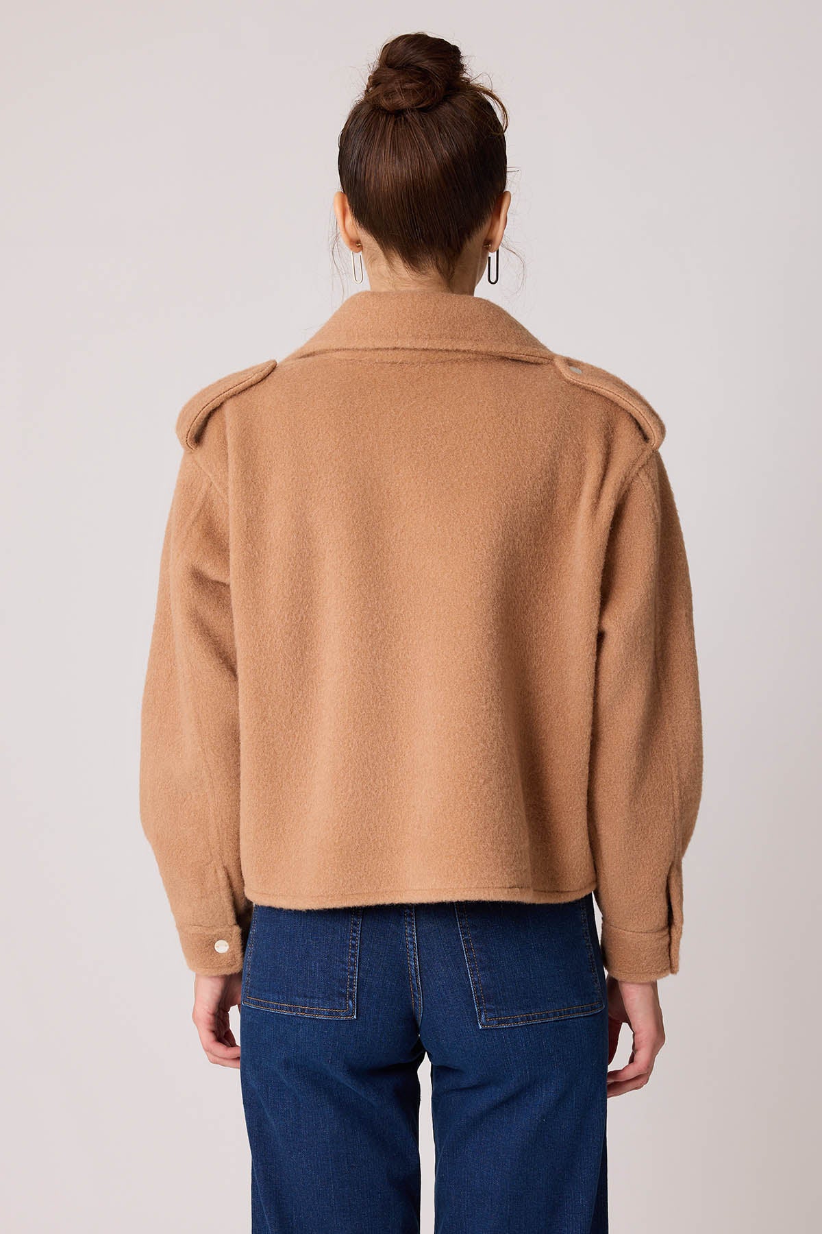 SINGLE POCKET STUDS COVERED JACKET