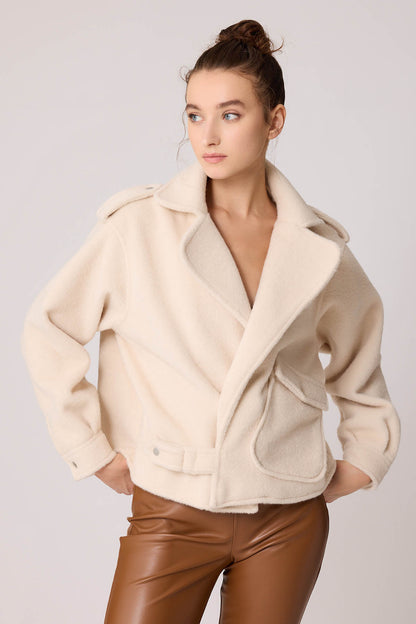 SINGLE POCKET STUDS COVERED JACKET