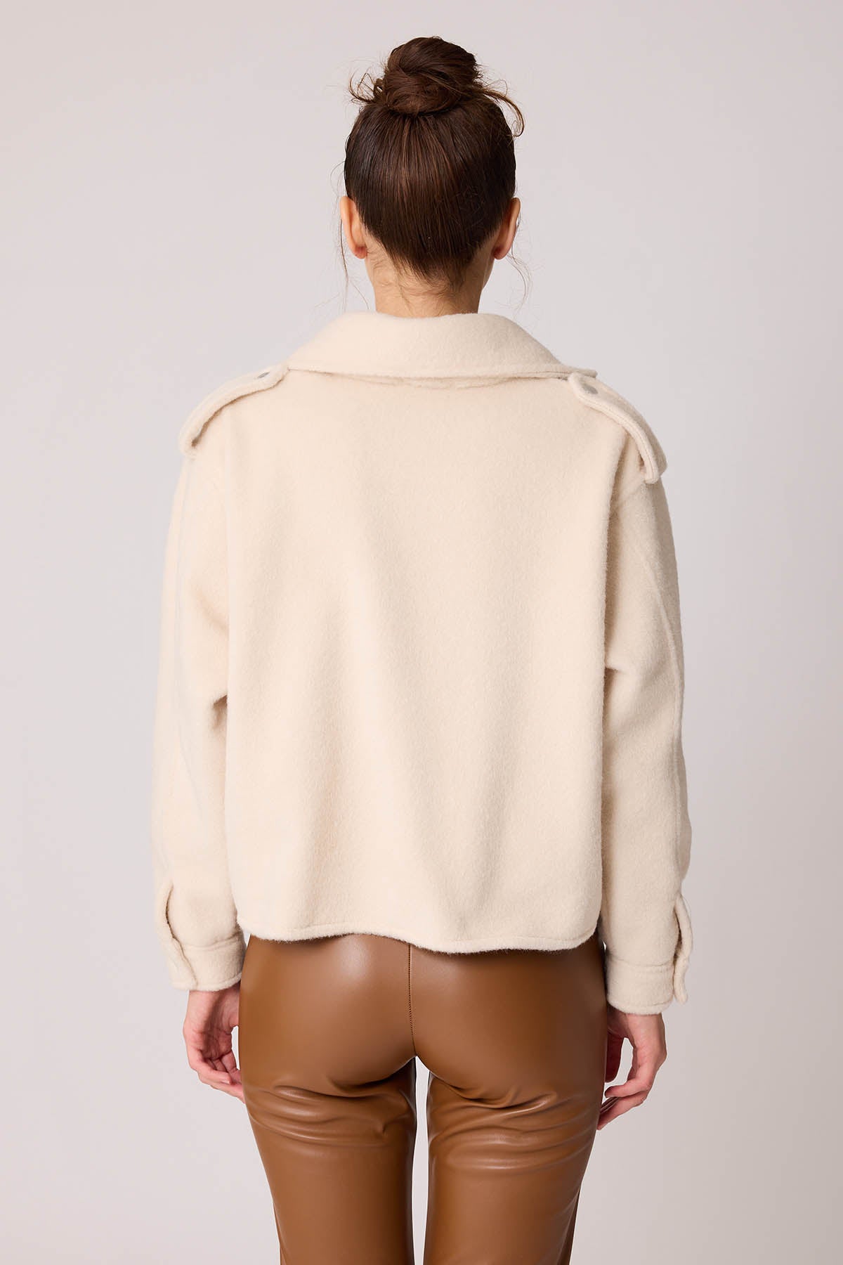 SINGLE POCKET STUDS COVERED JACKET