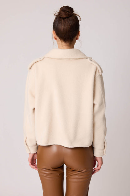 SINGLE POCKET STUDS COVERED JACKET