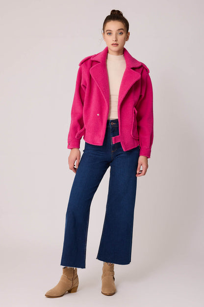 SINGLE POCKET STUDS COVERED JACKET