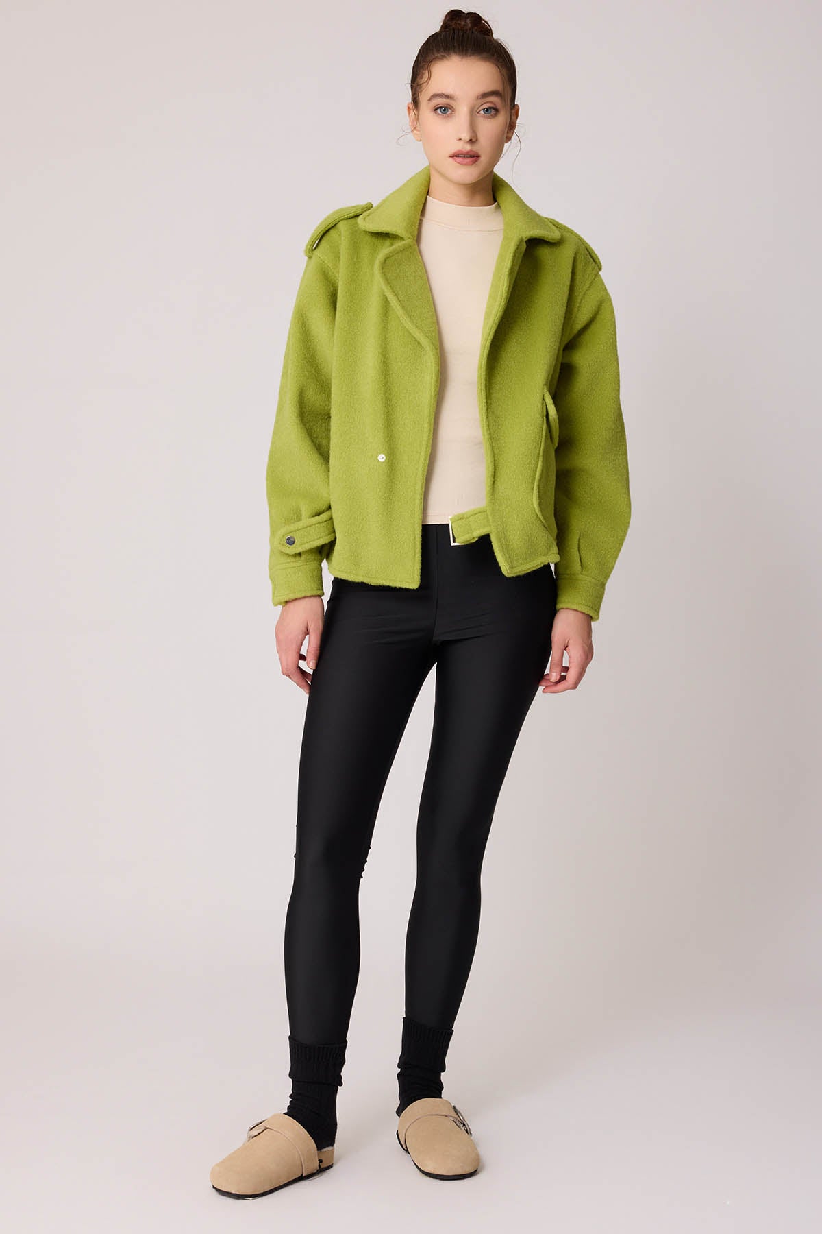 SINGLE POCKET STUDS COVERED JACKET