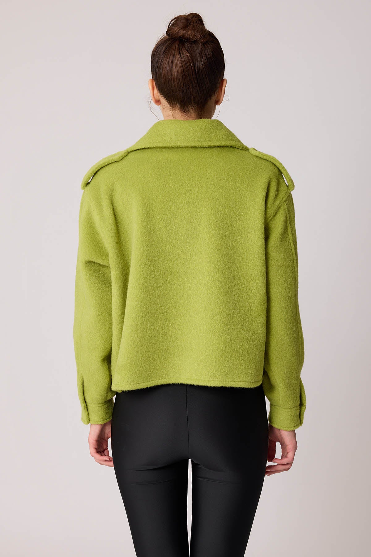 SINGLE POCKET STUDS COVERED JACKET