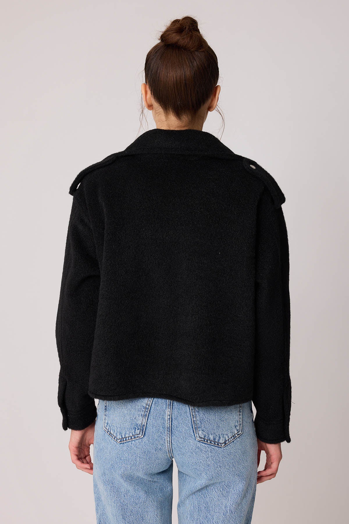 SINGLE POCKET STUDS COVERED JACKET