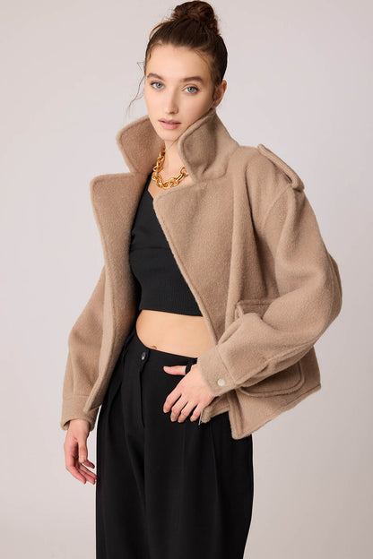 SINGLE POCKET STUDS COVERED JACKET