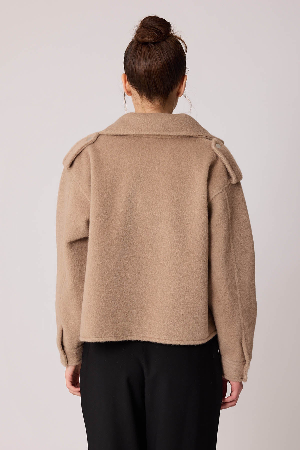 SINGLE POCKET STUDS COVERED JACKET