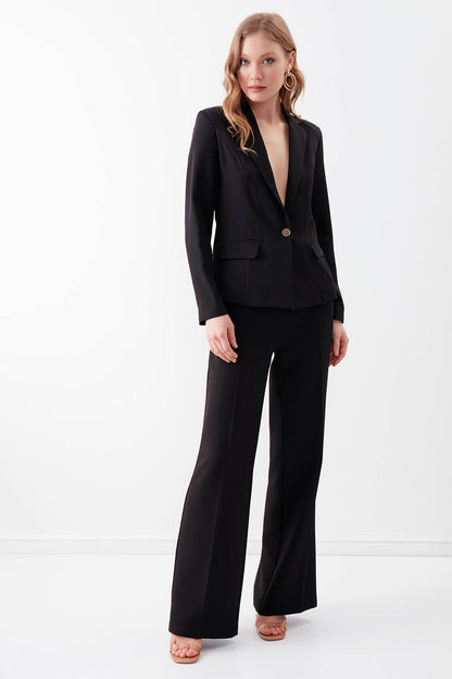 SINGLE BUTTON BLAZER JACKET
