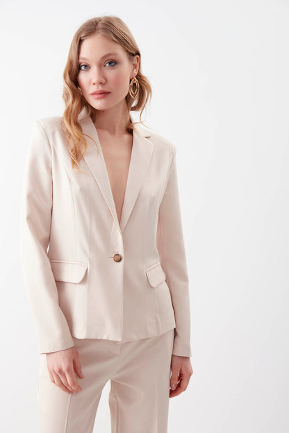 SINGLE BUTTON BLAZER JACKET