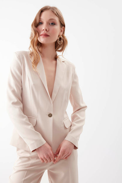 SINGLE BUTTON BLAZER JACKET