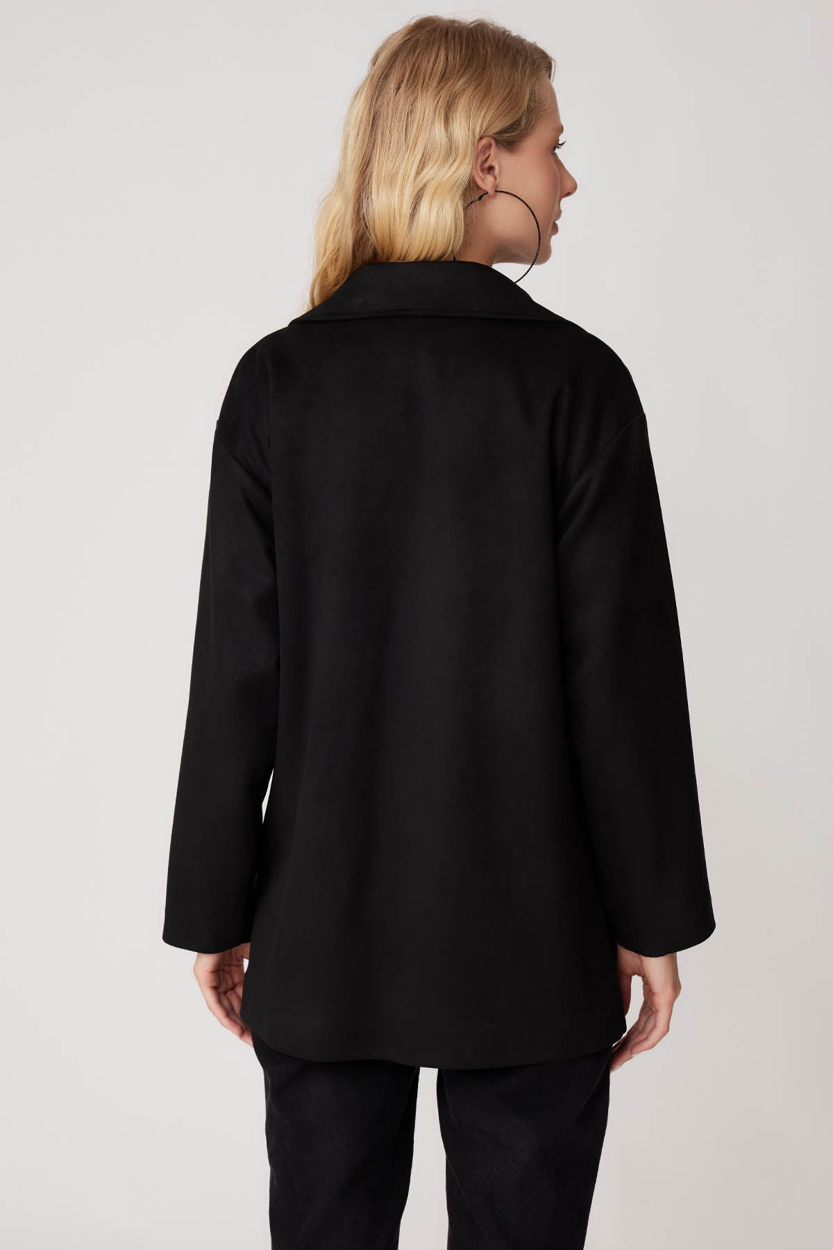 SUEDE JACKET WITH SINGLE BUTTON POCKET