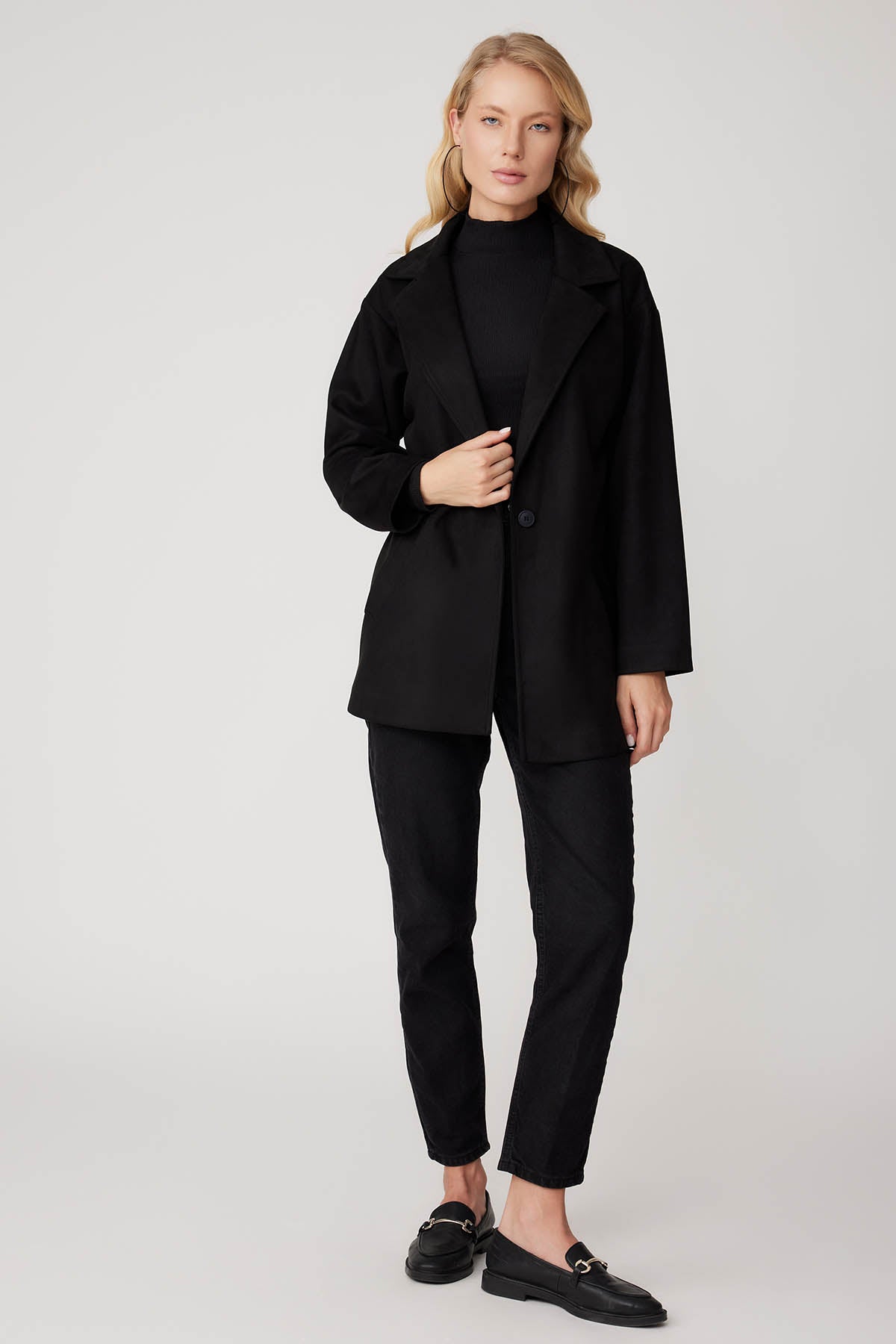 SUEDE JACKET WITH SINGLE BUTTON POCKET