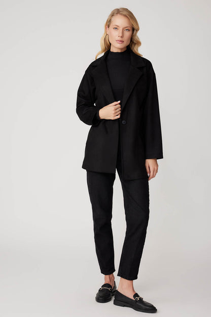 SUEDE JACKET WITH SINGLE BUTTON POCKET