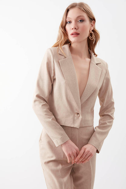 ONE BUTTON CROP JACKET