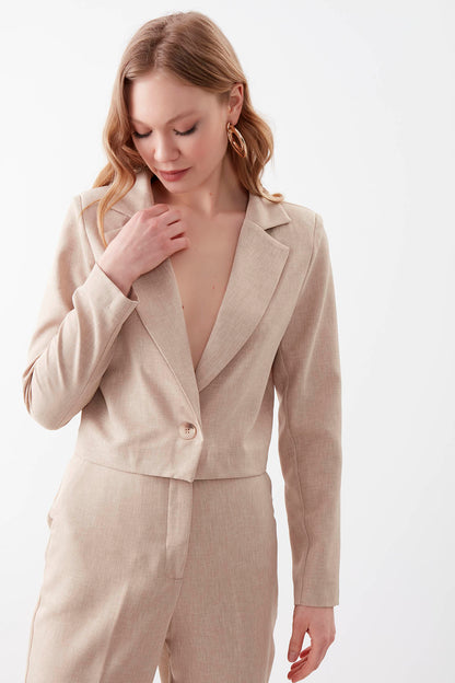 ONE BUTTON CROP JACKET