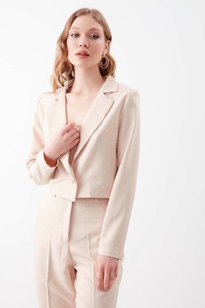 ONE BUTTON CROP JACKET