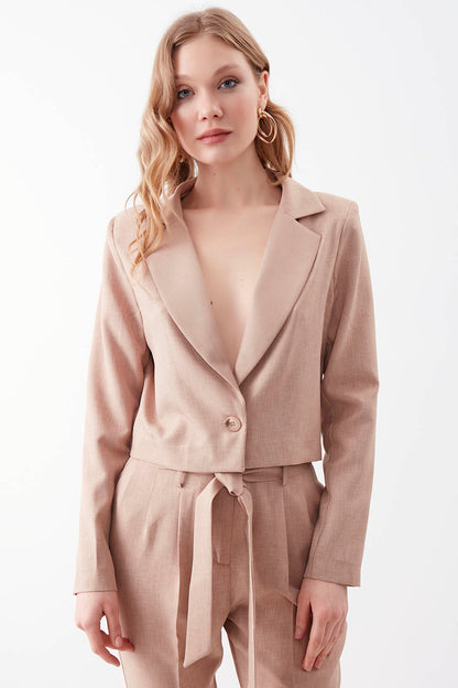 ONE BUTTON CROP JACKET