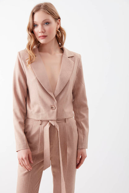 ONE BUTTON CROP JACKET