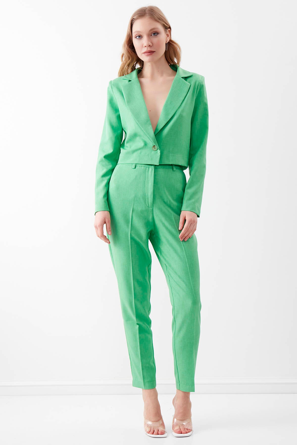 ONE BUTTON CROP JACKET