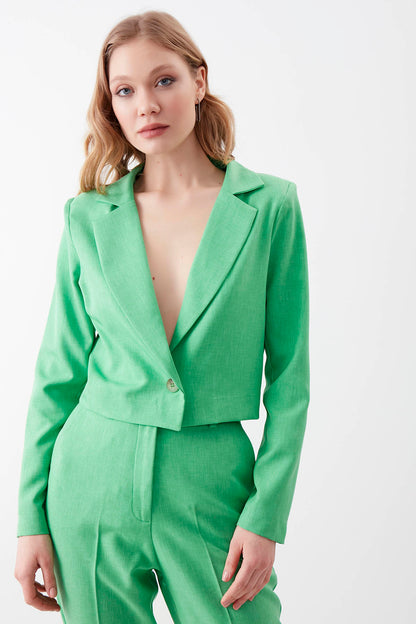 ONE BUTTON CROP JACKET