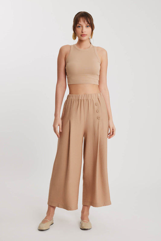 TRI-BUTTON WIDE BATCH PLEATED TROUSERS