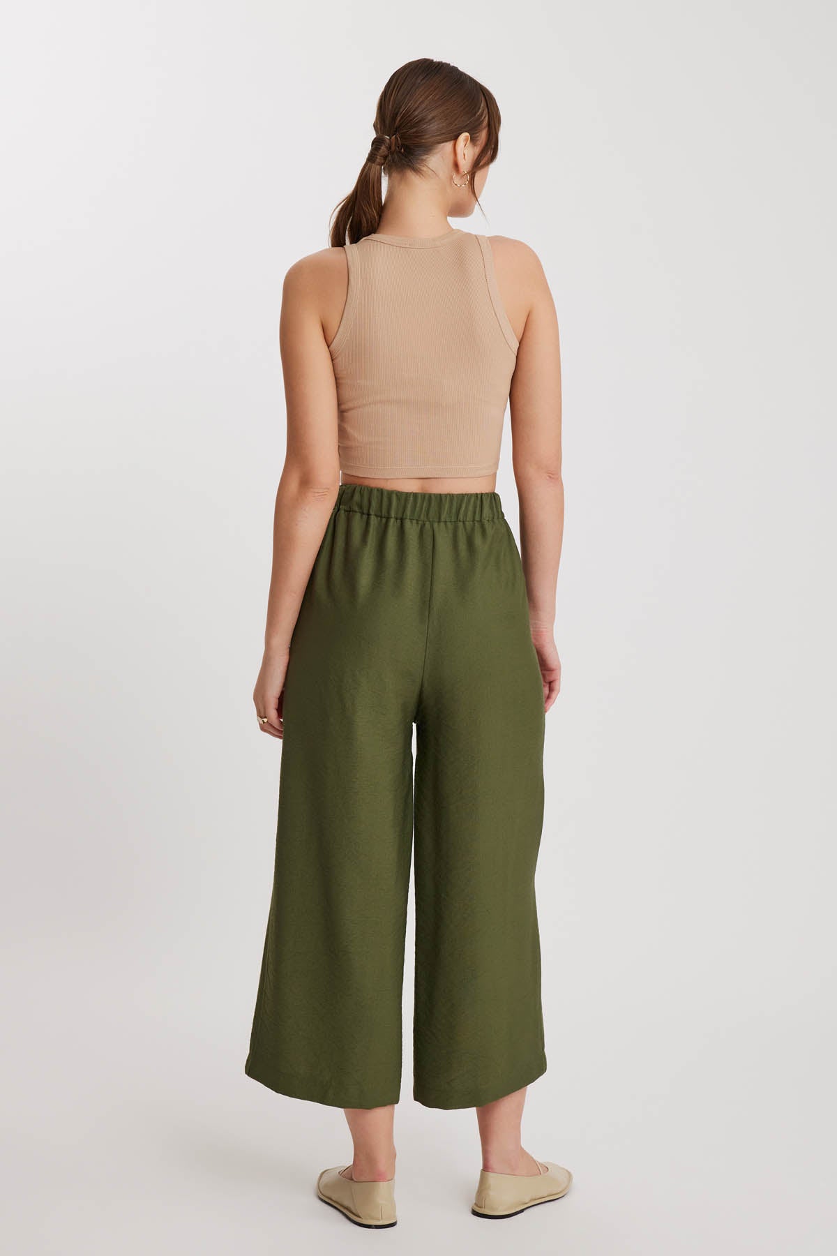 TRI-BUTTON WIDE BATCH PLEATED TROUSERS