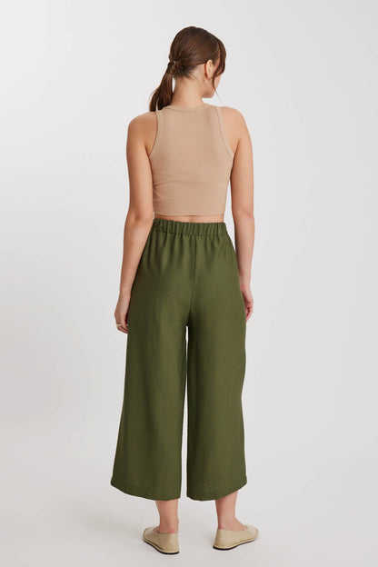 TRI-BUTTON WIDE BATCH PLEATED TROUSERS
