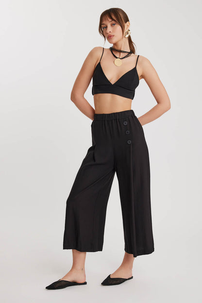 TRI-BUTTON WIDE BATCH PLEATED TROUSERS