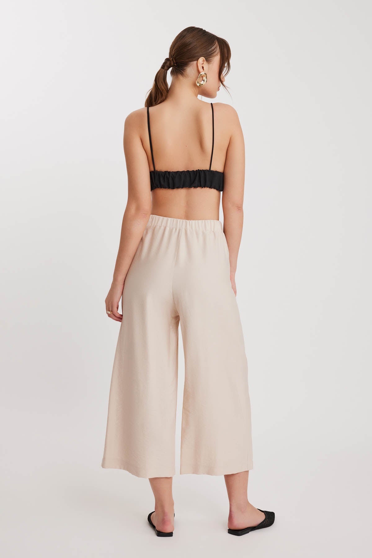 TRI-BUTTON WIDE BATCH PLEATED TROUSERS