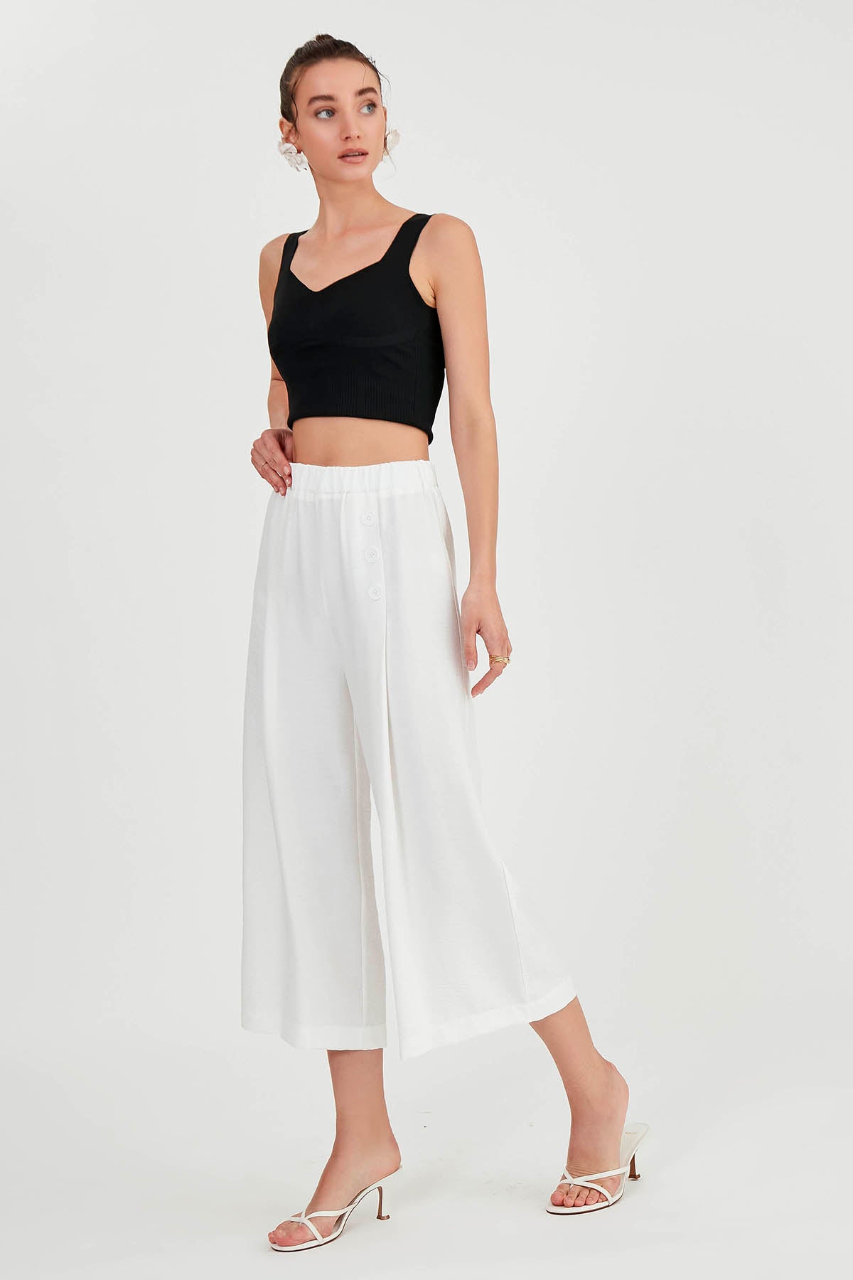 TRI-BUTTON WIDE BATCH PLEATED TROUSERS
