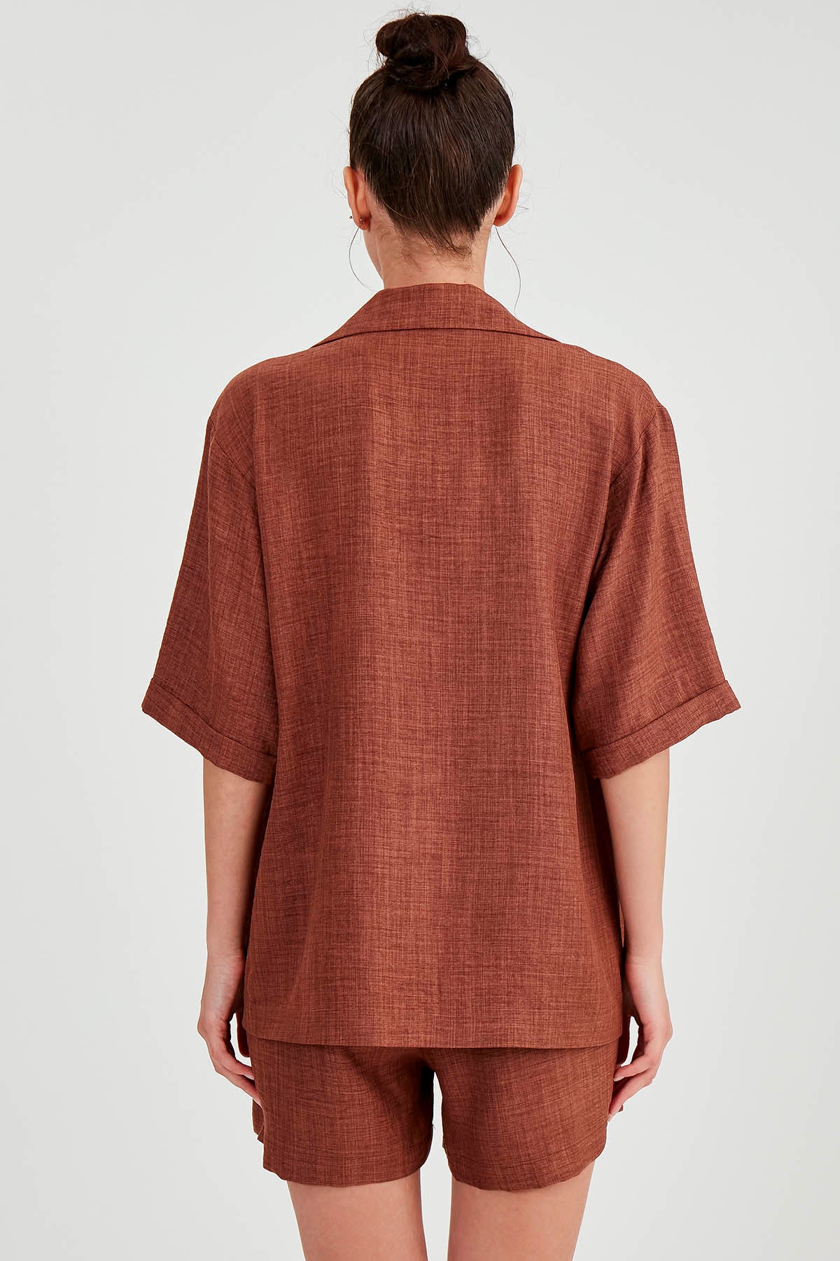 LONG COLLAR DETAILED LOW SHOULDER JACKET
