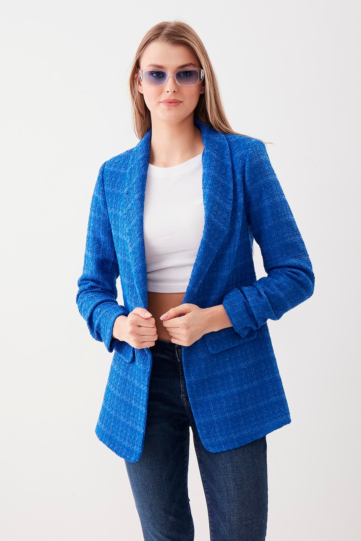 LONG COLLAR DETAILED SLEEVE RUCKLEBERRY JACKET