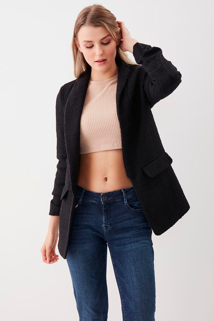 LONG COLLAR DETAILED SLEEVE RUCKLEBERRY JACKET