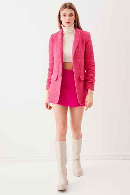 LONG COLLAR DETAILED SLEEVE RUCKLEBERRY JACKET