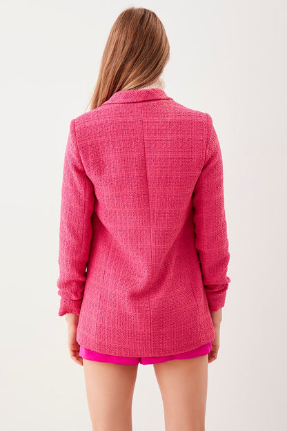 LONG COLLAR DETAILED SLEEVE RUCKLEBERRY JACKET