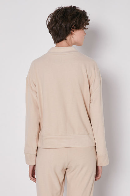 V COLLAR SKIRT END-BANDED BLOUSE