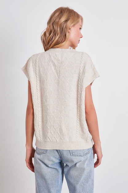 V COLLAR RELAX FIT KNITTED SWEATER