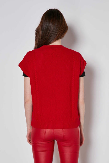 V COLLAR RELAX FIT KNITTED SWEATER