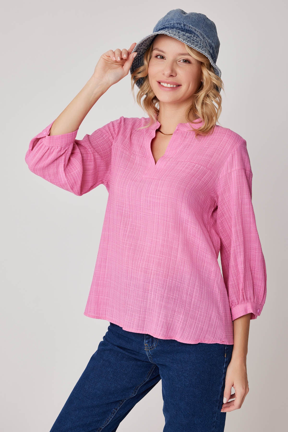 VISCOSE LINEN JUDGE COLLAR BLOUSE – Trend Republic