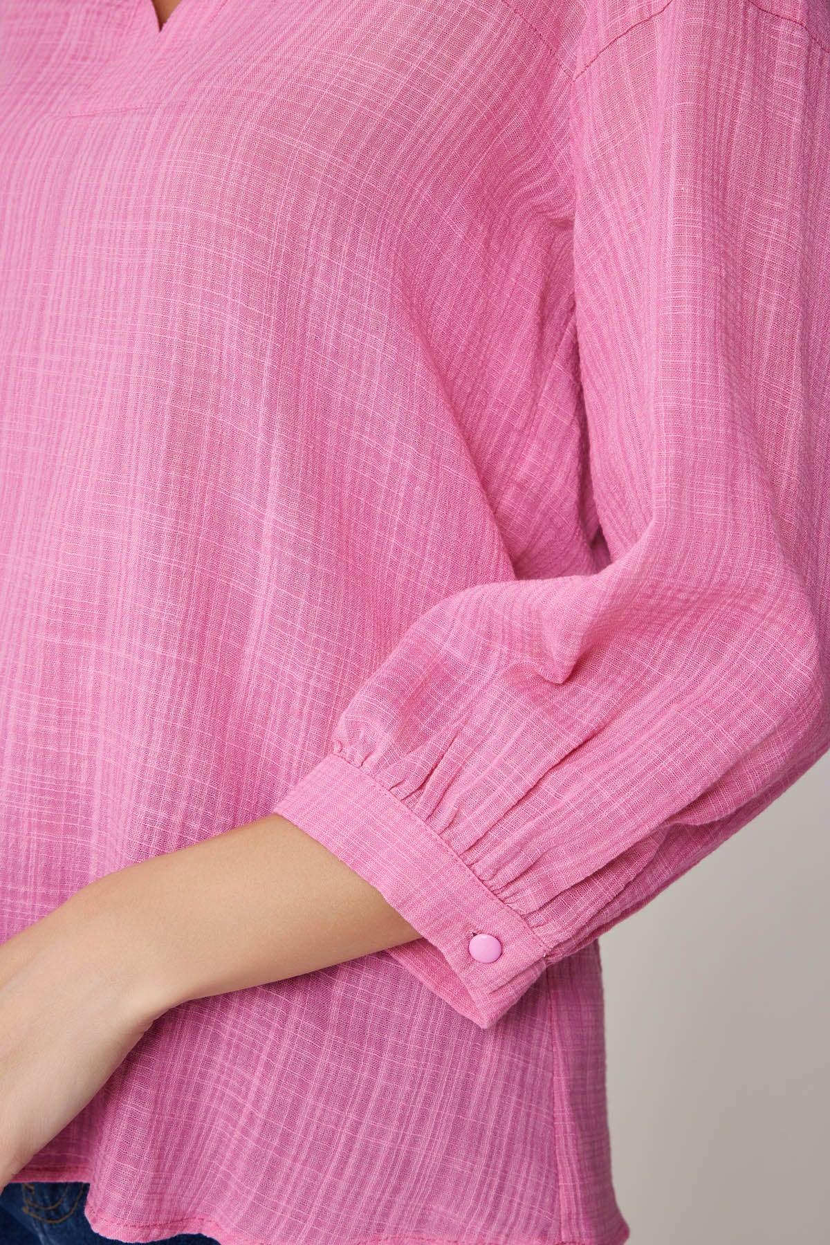 VISCOSE LINEN JUDGE COLLAR BLOUSE