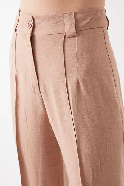 VISCOSE FLAXEN FRONT STITCH TROUSERS
