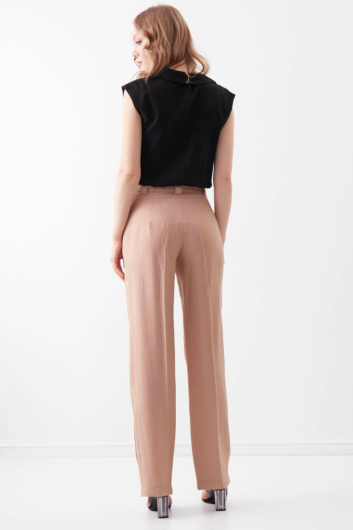 VISCOSE FLAXEN FRONT STITCH TROUSERS